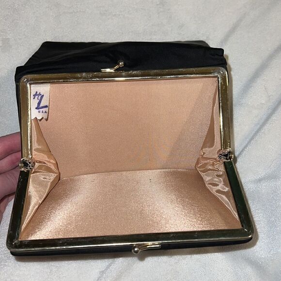 Vintage black HL USA clutch - Picture 3 of 6